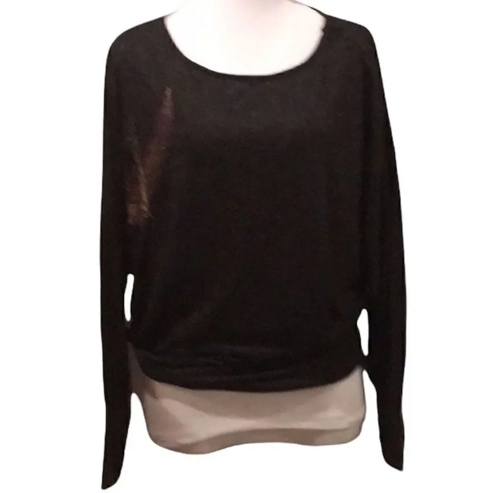 Industry Gun Metal Brown Women’s Large Crewneck Long Sleeve Stitched Shirt Top